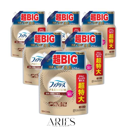 ファブリーズ 消臭スプレー PREMIUM 消臭＋除菌成分最高レベル配合 衣類・布製品用消臭剤 アルコール成分＋ 無香料 詰め替え 超特大 1240