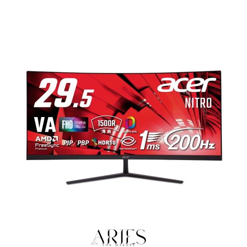 Acer 湾曲 29.5インチ ウルトラワイド 広視野角VA 非光沢 200Hz 1ms(VRB) AMD FreeSync Premium HDR10 DCI-P3 95% PIP/PBP ブルーライト