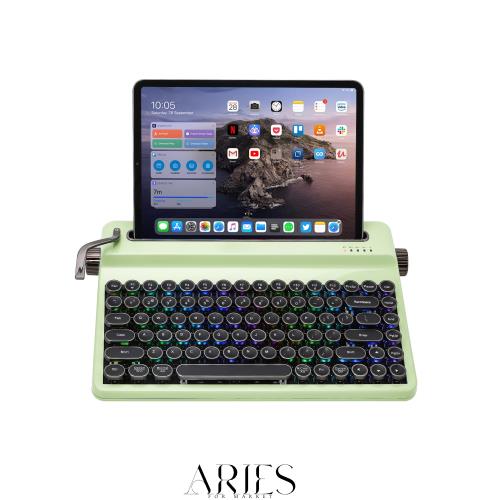 YUNZII QL75 タイプライターキーボード ワイヤレス レトロメカニカルキーボード ホットスワップ対応 パンクスタイルの丸型キーキャップ R
