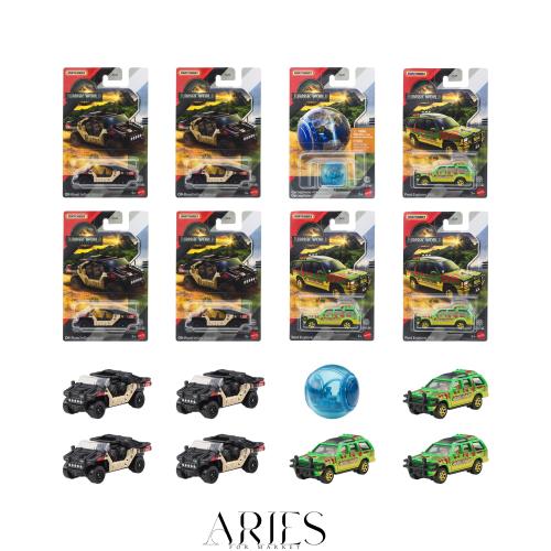 マッチボックス(Matchbox) ジュラシック・ワールド ベーシックカー 乗り物おもちゃ ミニカー 24台入り BOX販売 3歳から マルチ 986A-JGL5