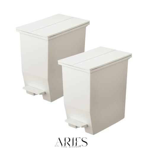リス ゴミ箱 ペダル式 棚下 両開き ソロウ ペダルオープンツイン 20L 2個セット ホワイト 日本製 抗菌 防汚 加工