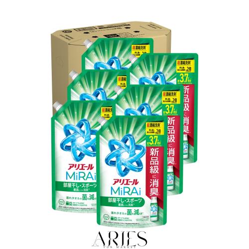 アリエール 洗濯洗剤 MiRAi 超濃縮コンパクト洗剤 部屋干し＆スポーツ 詰め替え 1170g×6袋 [大容量] [ケース品]