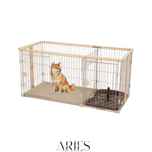 Shinyever 犬 サークル ウッディサークル 犬ケージドッグゲージ ペットケージ ペットサークル 中型犬用 幅145x奥行68x高さ70cm 掃除簡単