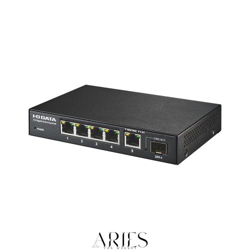 IODATA 5ポート 10G対応 SFP+搭載 2.5Gbps スイッチングハブ マルチギガポート ループ検知 防止 (2.5GBASE-T/1000BASE-T/100BASE-TX 対応