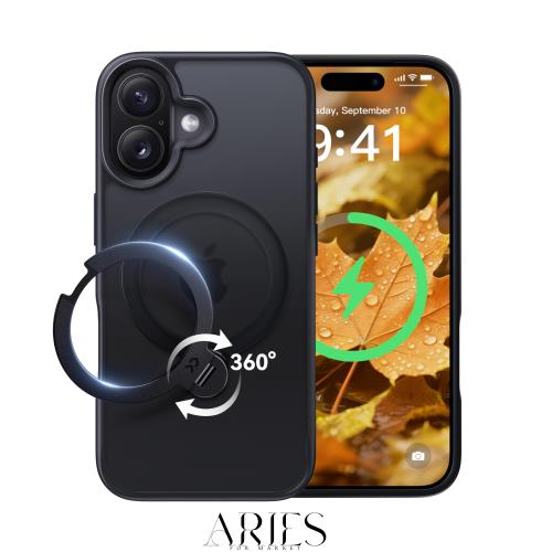 【2026最高傑作＆定点360度回転】CASEKOO iPhone 17 用 ケース MagSafe対応 米軍MIL規格 360°全方向耐衝撃 【横縦両立・角度自由調整】