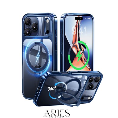 【透き通る上質感・定点360°回転】CASEKOO iPhone 17 Pro 用ケース クリア 耐黄変 横縦両立 角度自在 MagSafe対応 米軍規格保護 耐衝撃