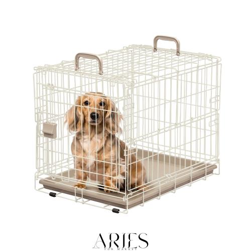アイリスプラザ 折りたたみケージ 犬 猫 防災 ライトナチュラル 小型犬用 幅46×奥行63×高さ50cm POKE-600R