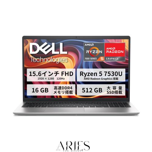 Dell 15 ノートパソコン DC15255 AMD Ryzen 5 7530U メモリ16GB SSD