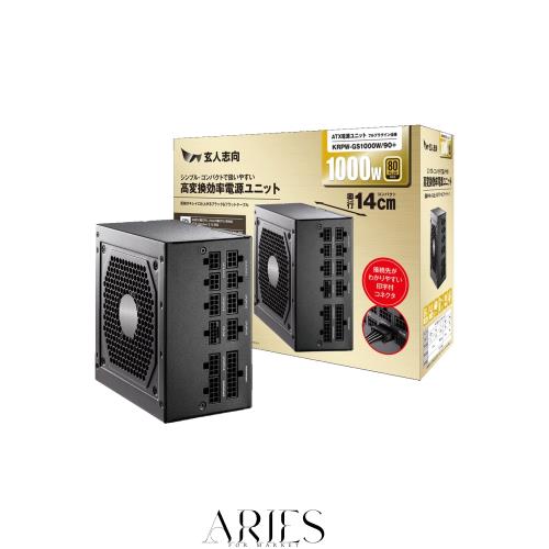 玄人志向 電源ユニット 1000W ATX 電源 80 PLUS ゴールド PC電源 セミプラグイン KRPW-GS1000W/90+
