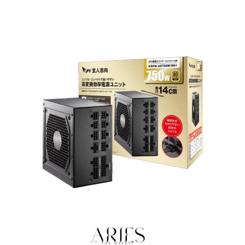 玄人志向 電源ユニット 750W ATX 電源 80 PLUS ゴールド PC電源 セミプラグイン KRPW-GS750W/90+