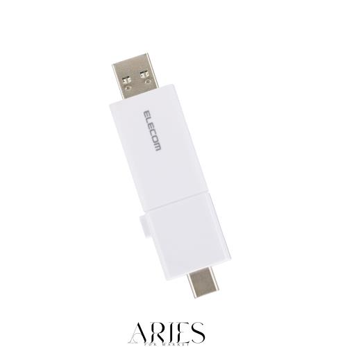 エレコム USBメモリ USB5Gbps対応 スライド式 Type-C＆Type-A両対応 64GB ホワイト MF-WSAU3064GWH