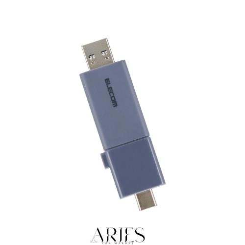 エレコム USBメモリ USB5Gbps対応 スライド式 Type-C＆Type-A両対応 64GB ブルー MF-WSAU3064GBU