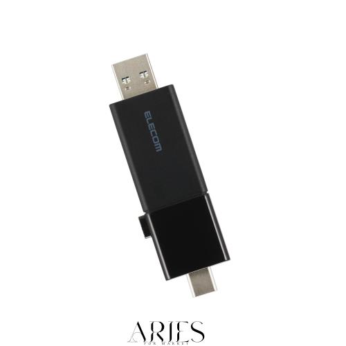 エレコム USBメモリ USB5Gbps対応 スライド式 Type-C＆Type-A両対応 128GB ブラック MF-WSAU3128GBK