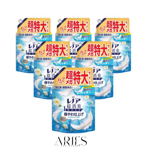 レノア 超消臭1WEEK 柔軟剤 極やわ仕上げ ふんわりシャボンの香り 詰め替え 1900mL×6袋 [大容量] [ケース品]