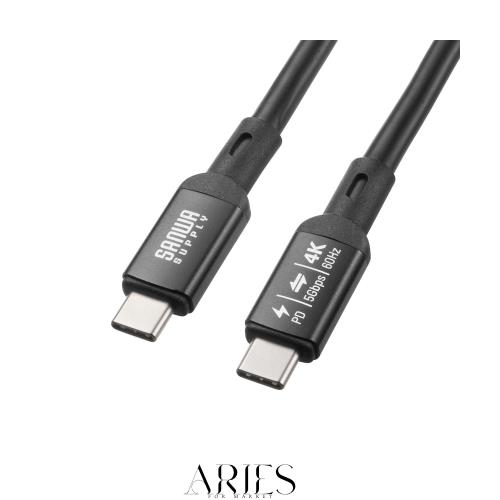 サンワサプライ USB Type-Cケーブル (4K60映像対応/PD75W/USB 5Gbps/DP Alt Mode) 5m USB-C to C 長尺 会議室・電子黒板向け KU-5GCCP755