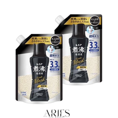 レノア 煮沸レベル超消臭 抗菌ビーズ MEN Fresh Musk 清潔感あふれるムスクの香り 詰め替え 1410mL×2袋