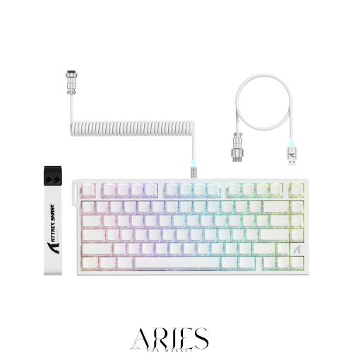 ATTACK SHARK R82HE ゲーミングキーボード ラピッドトリガーメカニカル有線75% コンパクトRT0.005mm 8000hz RGB バックライトUSB 磁気ス