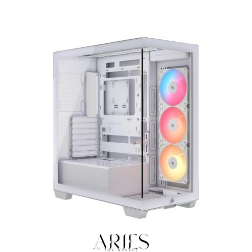 CORSAIR 3500X RS-R ARGB ミドルタワーピラーレスPCケース ？ RS120-R ARGBファン3基搭載 ？ GPUサポートアーム（たわみ防止）？ 強化ガラス