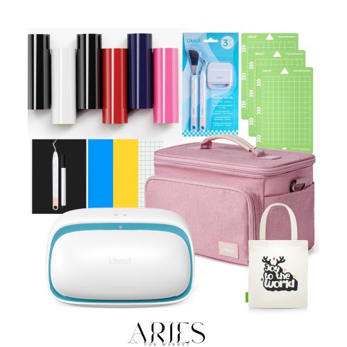 Likcut Glee S501 スマート 小型カッティングマシン本体 初心者スターターキット 熱転写ラバーシートセット付属 携帯用収納バッグ付き 4