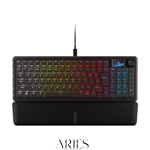 CORSAIR VANGUARD 96 PRO 有線ゲーミングキーボード 96% 配列 Hall Effect メカニカル ？ MLX Hyperdrive リニアスイッチ, LCDスクリーン