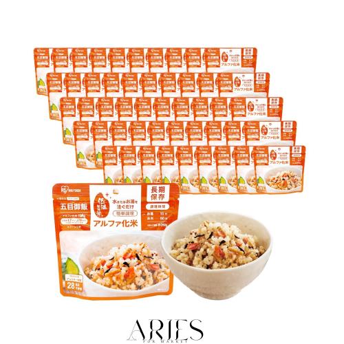 アイリスオーヤマ(IRIS OHYAMA) 非常食 (製造から) 5年保存 アルファ米 50食セット α化米 五目ご飯 100ｇ ×50袋