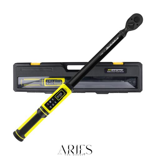 ATsafepro デジタルトルクレンチ 1/2’’ドライブ、5.1-340N.m 電子トルクレンチ、5単位 ±2% 精度 双方向、ブザーとLEDアラート付きLCDス