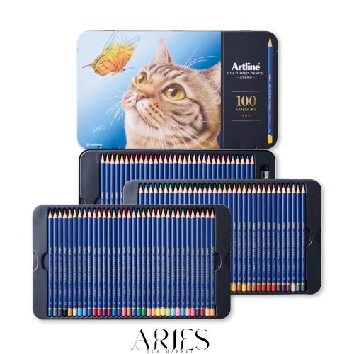 シャチハタ Artline アートライン 色鉛筆 LIBERIO 鉛筆削り付き 100色セット KCPL-100C/H