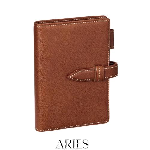 レイメイ藤井 システム手帳 ダヴィンチ オイルレザー ポケットサイズ 14mmリング 本革 ダークブラウン DP1410E