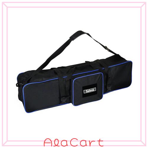 Selens 三脚ケース 110cm 一脚 三脚やスタジオキットに対応 キャリングケース 大容量 外側にポケットあり 撮影機材収納(ブラック)