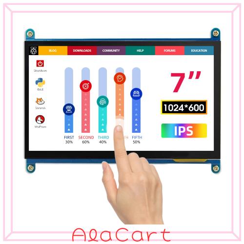 ELECROW 7インチ モバイルモニター Raspberry Pi用 モバイルディスプレイ LCD ディスプレイ ポータブルモニター 1024*600 液晶モニター