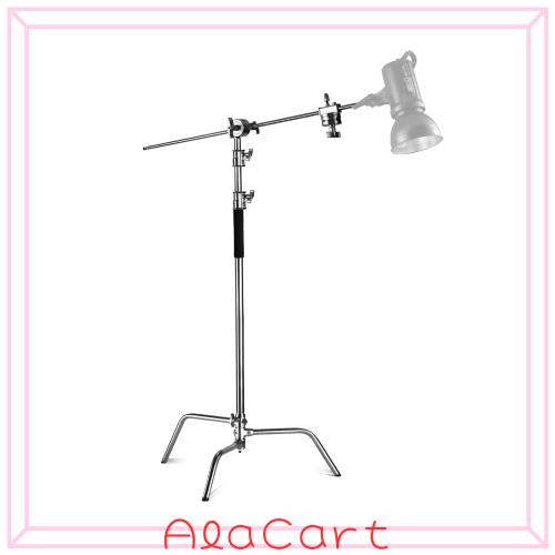 NEEWER Cスタンド センチュリースタンド ブームアーム付き プロ100%ステンレス鋼製 最大高さ320cm 撮影用ライトスタンド 頑丈 128cm保持