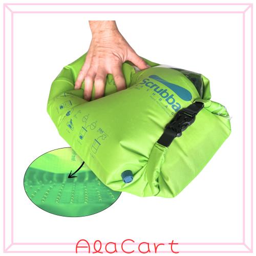 旅行用洗濯袋 Scrubba Washbag スクラバ ウォッシュバッグ 便利トラベルグッズ キャンプ 携帯用洗濯袋 (グリーン)