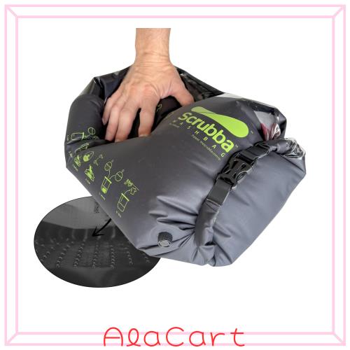 旅行用洗濯袋 Scrubba Washbag スクラバ ウォッシュバッグ 便利トラベルグッズ キャンプ 携帯用洗濯袋 (ブラック)