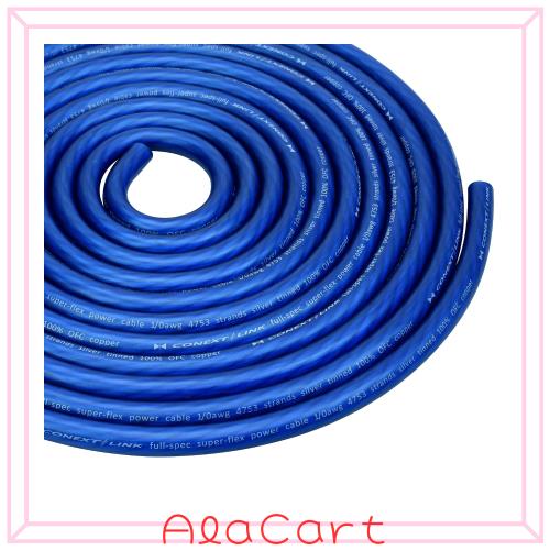 Conext Link 25 FT 1/0 AWG 0 GA全ゲージバッテリー電源ケーブルアース線のフロストブルーOFC銅
