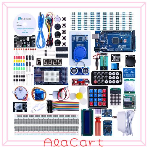 ELEGOO Arduino用のMega2560スタータキット最終版 初心者向け、チュートリアル付、MEGA 2560ボード, LCD1602