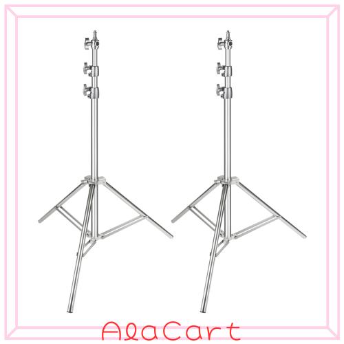 Neewer ステンレススチール製　ライトスタンド　「シルバー」200cm　調整可能、ポータブル、耐荷重スタンド　スタジオソフトボックス、モ