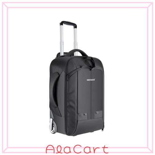 Neewer 2-in-1コンバーチブル車輪付きカメラバック 荷物用トロリーケース ダブルバー、耐衝撃性の取り外し可能なパッド入りコンパートメ