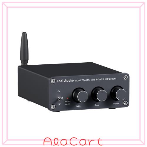 Fosi Audio BT20A Bluetooth 5.0 パワーアンプ 2.0CH ステレオ オーディオアンプ 100W*2 TPA3116 レシーバー 2チャンネル ミニ Hi-Fi ク