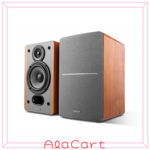 Edifier P12 2ウェイブックシェルフスピーカー パッシブスピーカー (ペア)- デスクトップpcスピーカー 木製 - 壁掛けブラケット内蔵、ホ