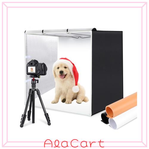 【80cm】 PULUZ 大型撮影ボックス 80*80*80cm 撮影キット 簡易スタジオ 折畳み ポータブル袋付き 簡易スタジオ 80W 5500LM調光可能 白色