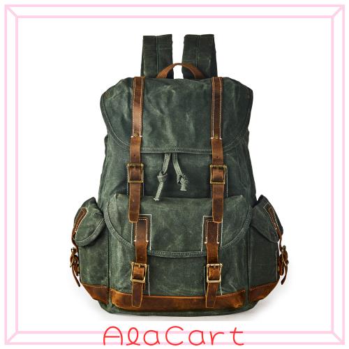 [BRASS TACKS Leathercraft] メンズ リュックサック 防水オイルワックスキャンバス アメリカのブランド 15.6インチノートパソコン入れバの通販は 6,562円
