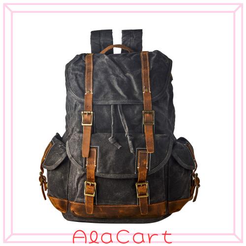 [BRASS TACKS Leathercraft] メンズ リュックサック 防水オイルワックスキャンバス アメリカのブランド 15.6インチノートパソコン入れバ