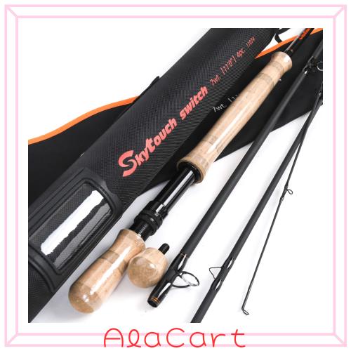 M MAXIMUMCATCH Maxcatch Skytouch 両手スイッチ＆speyフライロッド ファーストアクションコーデュラチューブ付き フライフィッシングロ