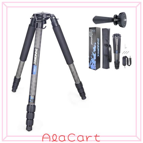 INNOREL カーボン 三脚 カメラ ナットロック式 耐荷重 20KG 四段 伸縮 12-160CM 360° パノラマ 管径 32/28/25/22MM ボウルアダプター ビ