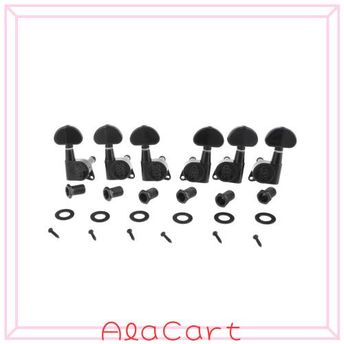 Wilkinson E-Z-LOK 3対3エレキギター/アコースティックギター用ペグ、ブラック