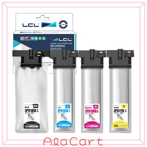 LCL エプソン用 IP01 IP01B IP01KB IP01CB IP01MB IP01YB 増量 (4色セット ブラック シアン マゼンタ イエロー) 顔料 互換インクカートリ
