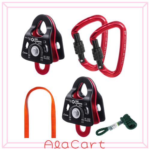 GM CLIMBING CE UIAA認証 40kN マイクロダブルプーリー ボールベアリング使用 5:1 倍力システム プーリーシステム メカニカルアドバンテ