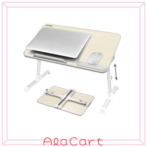 NEARPOW 折りたたみ式 ノートパソコンスタンド ベッドテーブル 4つ組み立て方 両・右・左利き対応 ローテーブル 机上台 高さ 角度調節可