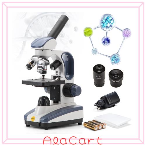 SWIFT SW200DL 人気 小学生用顕微鏡 40X-1000X単眼ヘッド 回転式 ガラス光学、広視野接眼レンズ25倍付、一軸式粗微動ハンドル、持ち運び
