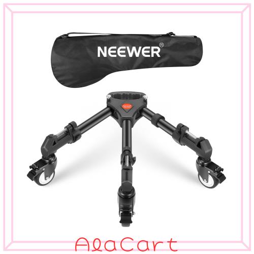 NEEWER 撮影写真用三脚ドリー 高耐久 最大荷重22.68kg三脚ホイール/3”ゴム車輪/調節可能なレッグマウント/キャリーバッグ付き 汎用カメラ